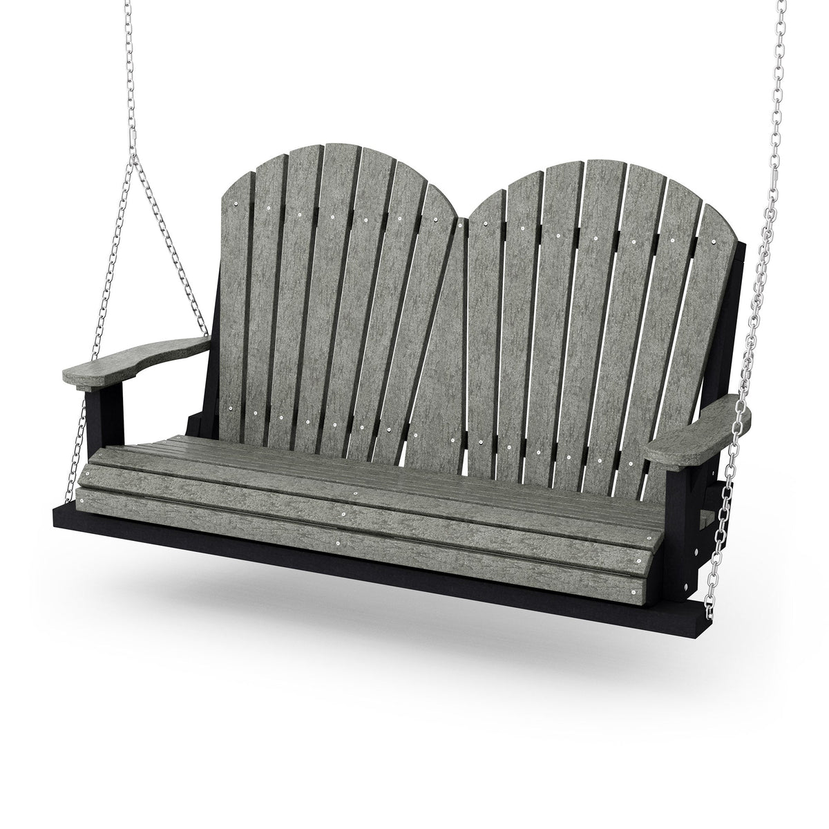 Heritage Two Seat Swing Porch Swing Dark Gray / Black