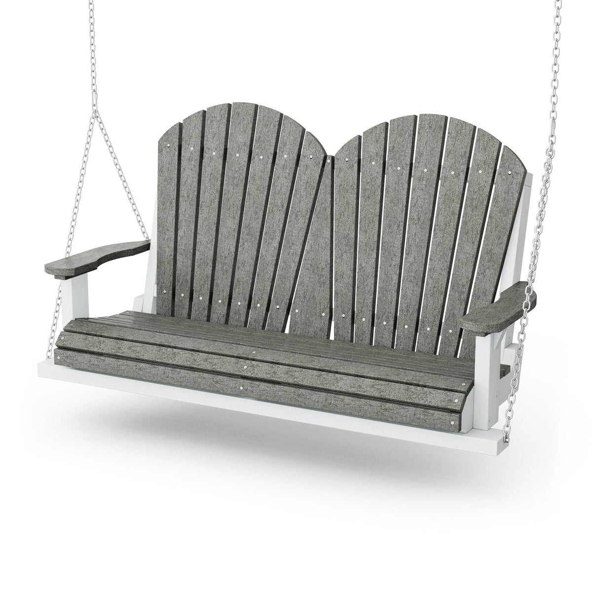 Heritage Two Seat Swing Porch Swing Dark Gray / White