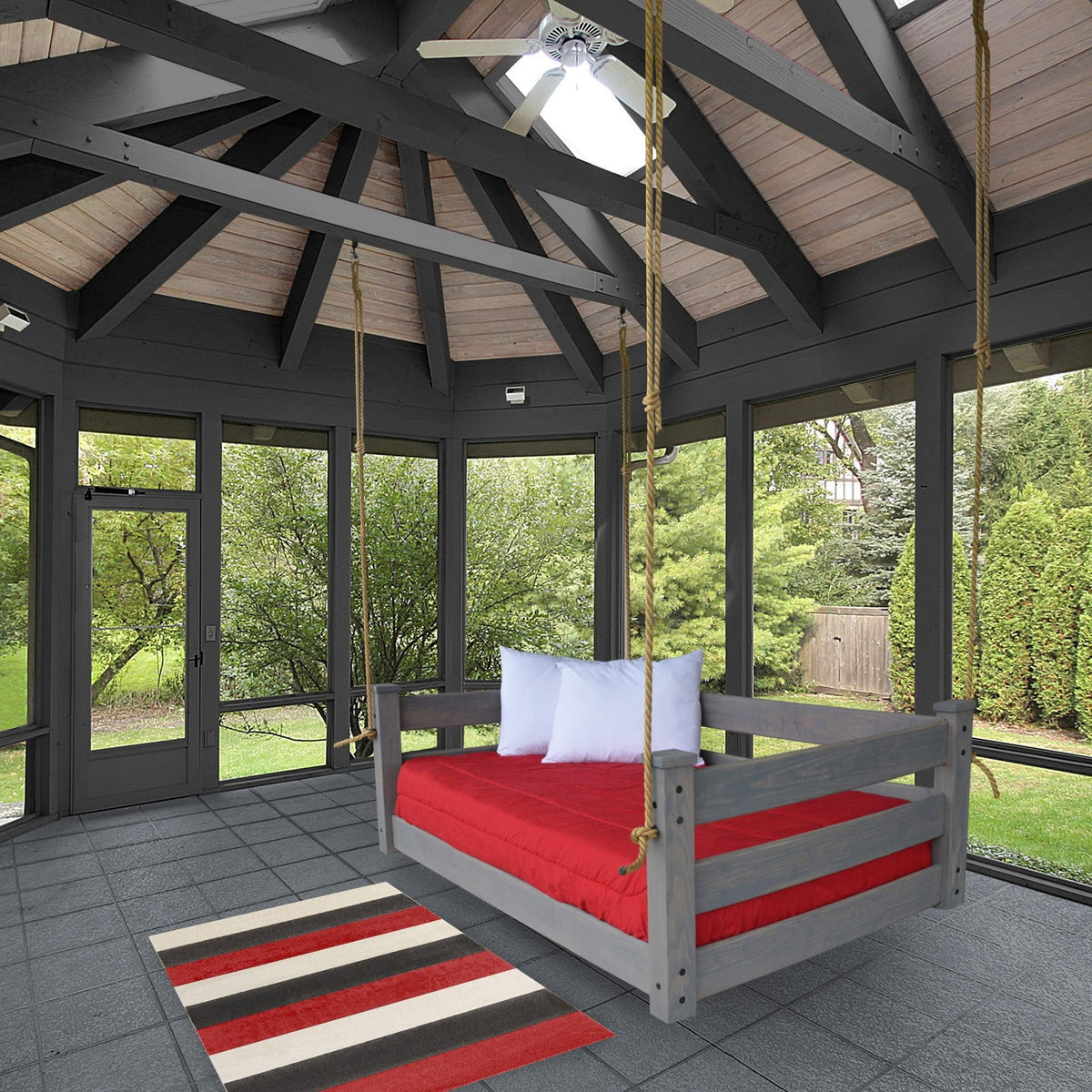 Homestead Hanging Daybed with Rope or Chain - Twin or Full Beds