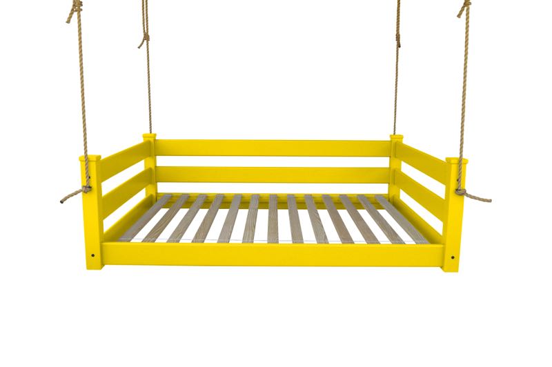 Homestead Hanging Daybed with Rope or Chain - Twin or Full Beds Full / Canary Yellow Paint / Rope