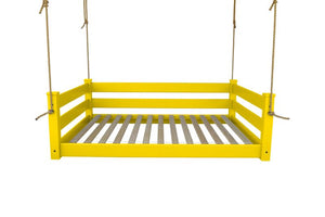 Homestead Hanging Daybed with Rope or Chain - Twin or Full Beds Full / Canary Yellow Paint / Rope