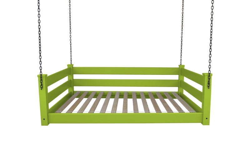 Homestead Hanging Daybed with Rope or Chain - Twin or Full Beds Full / Lime Green Paint / Chain