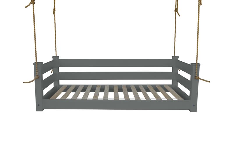 Homestead Hanging Daybed with Rope or Chain - Twin or Full Beds Twin / Graphite Paint / Rope