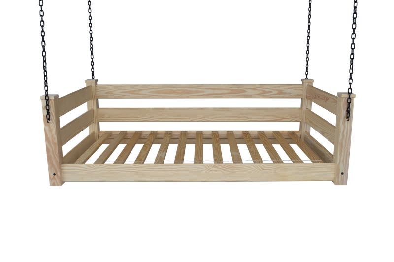 Homestead Hanging Daybed with Rope or Chain - Twin or Full Beds Twin / Unfinished / Chain