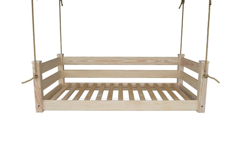 Homestead Hanging Daybed with Rope or Chain - Twin or Full Beds Twin / Unfinished / Rope