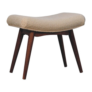 Honey Caramel Boucle Cream Curved Bench Bench