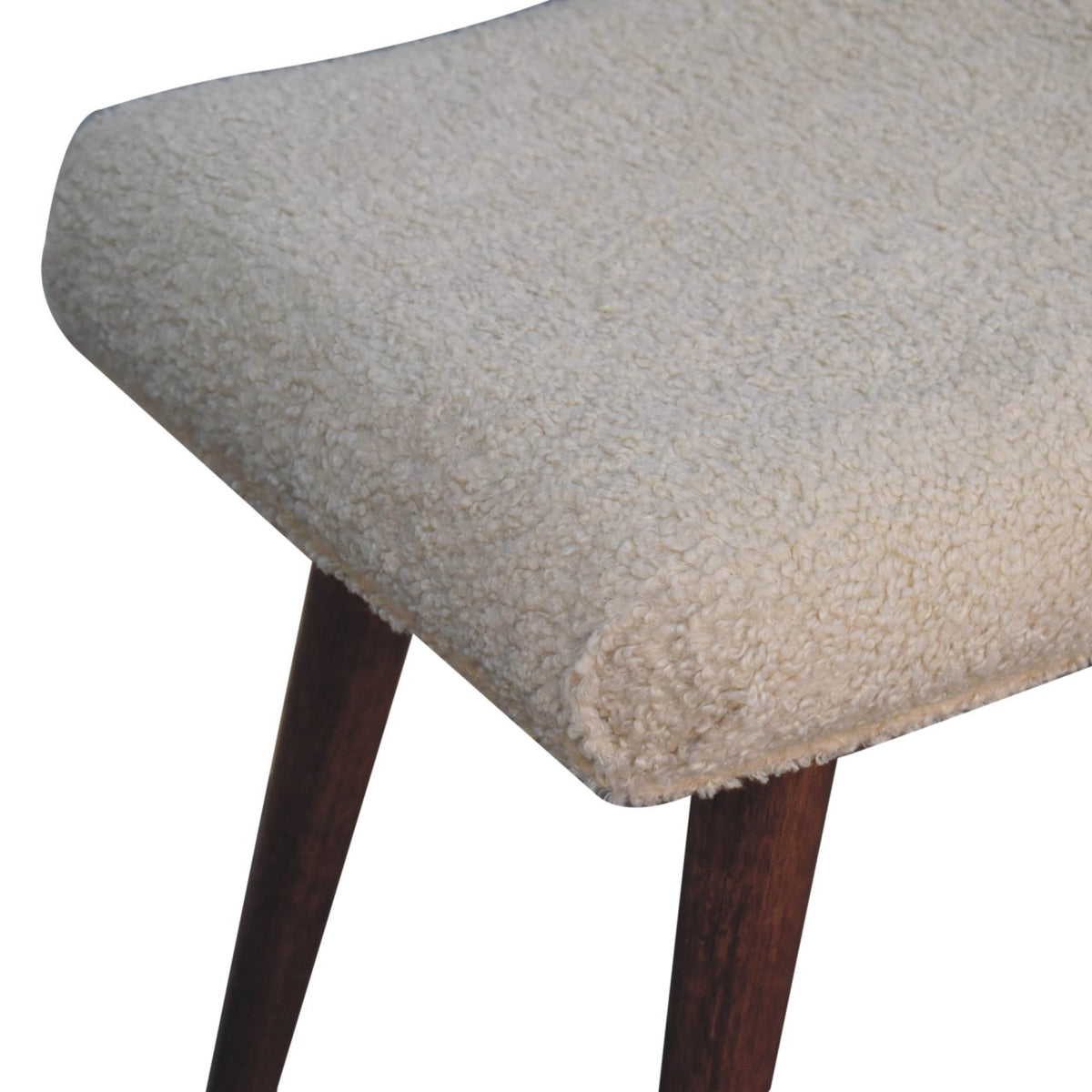 Honey Caramel Boucle Cream Curved Bench Bench