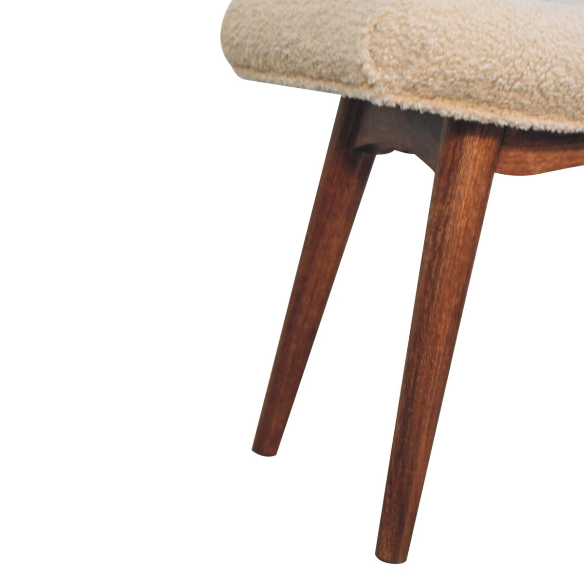 Honey Caramel Boucle Cream Curved Bench Bench