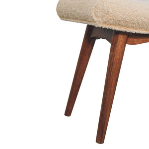 Honey Caramel Boucle Cream Curved Bench Bench