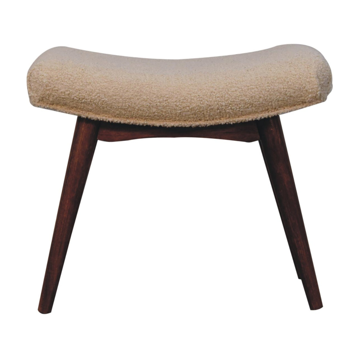Honey Caramel Boucle Cream Curved Bench Bench