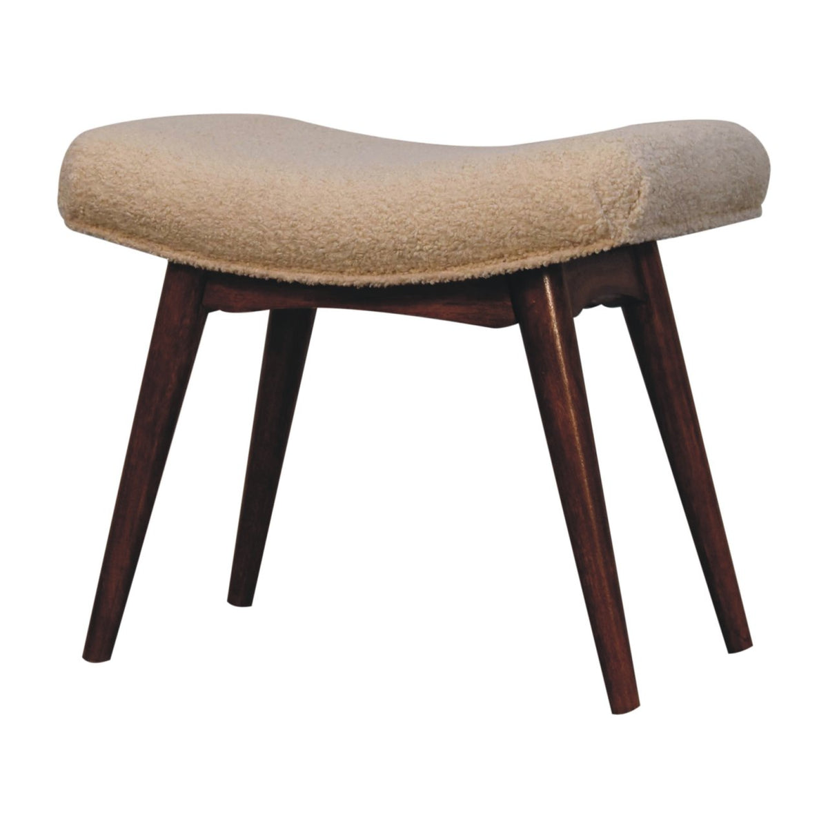 Honey Caramel Boucle Cream Curved Bench Bench