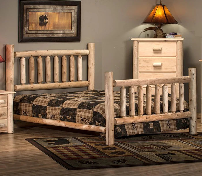 Lakeland Frontier Cedar Log Low Post Bed Lounge Chair