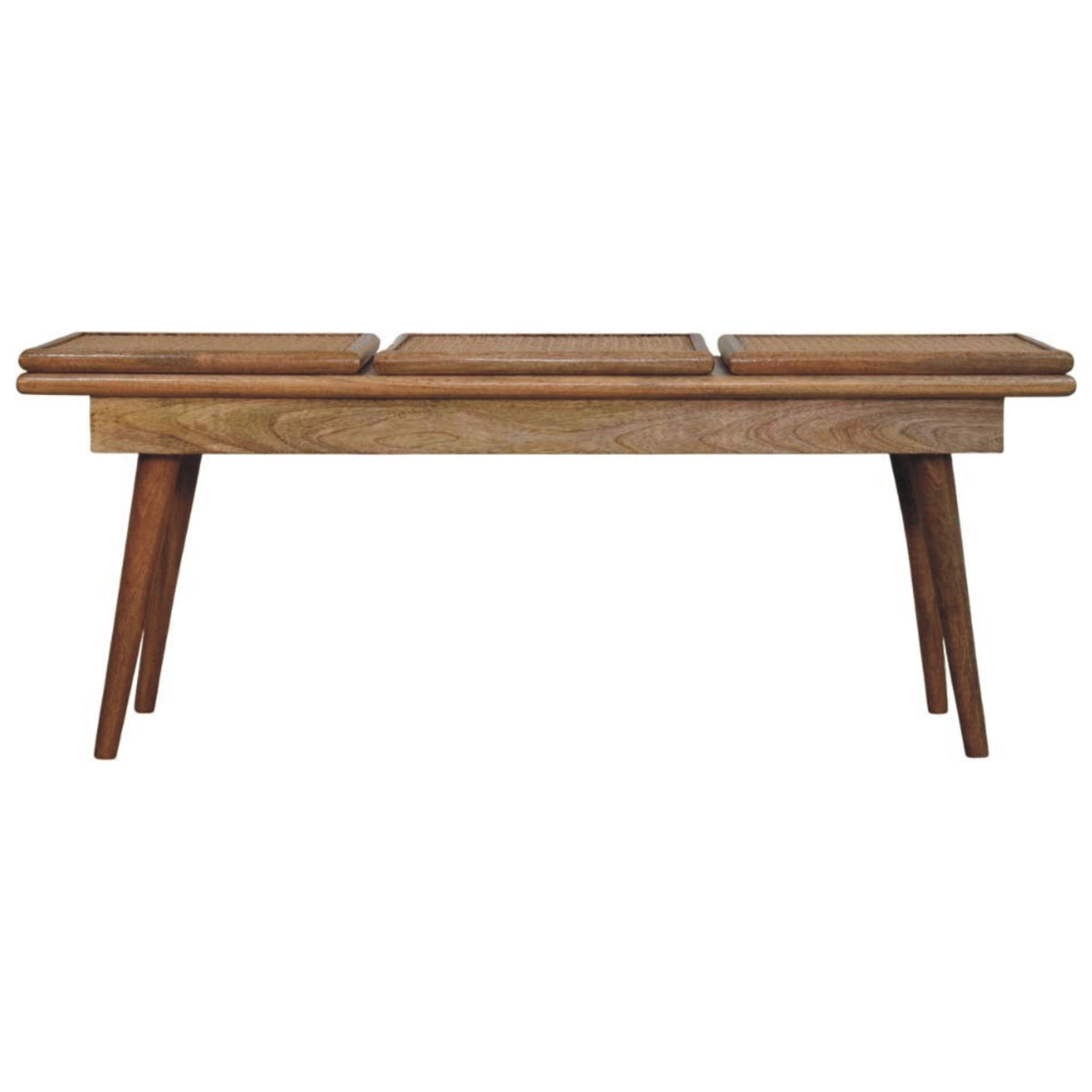 Larissa Triple Accent Hardwood Cane Bench Bench