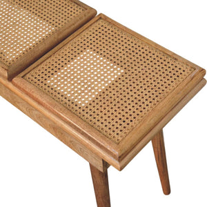 Larissa Triple Accent Hardwood Cane Bench Bench