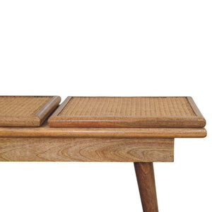 Larissa Triple Accent Hardwood Cane Bench Bench