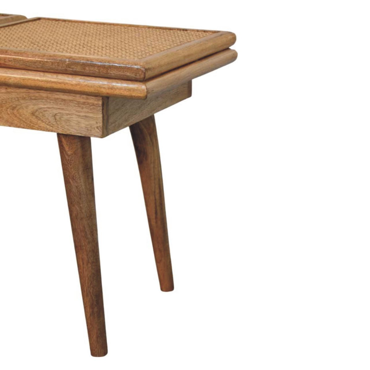 Larissa Triple Accent Hardwood Cane Bench Bench