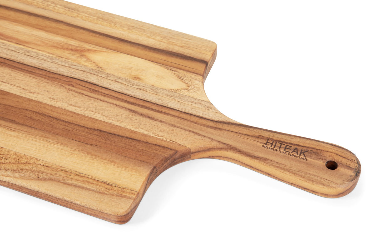 Le Charcuterie Rectangular Teak Cheese Board with Handles Board