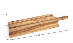 Le Charcuterie Rectangular Teak Cheese Board with Handles Board
