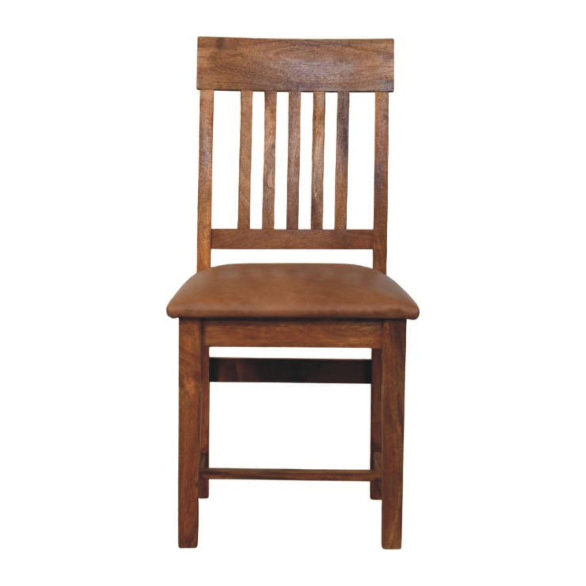 Leather Slatted Dining Chair (Set of 2) Bench