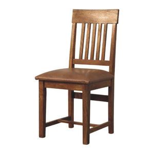 Leather Slatted Dining Chair (Set of 2) Bench