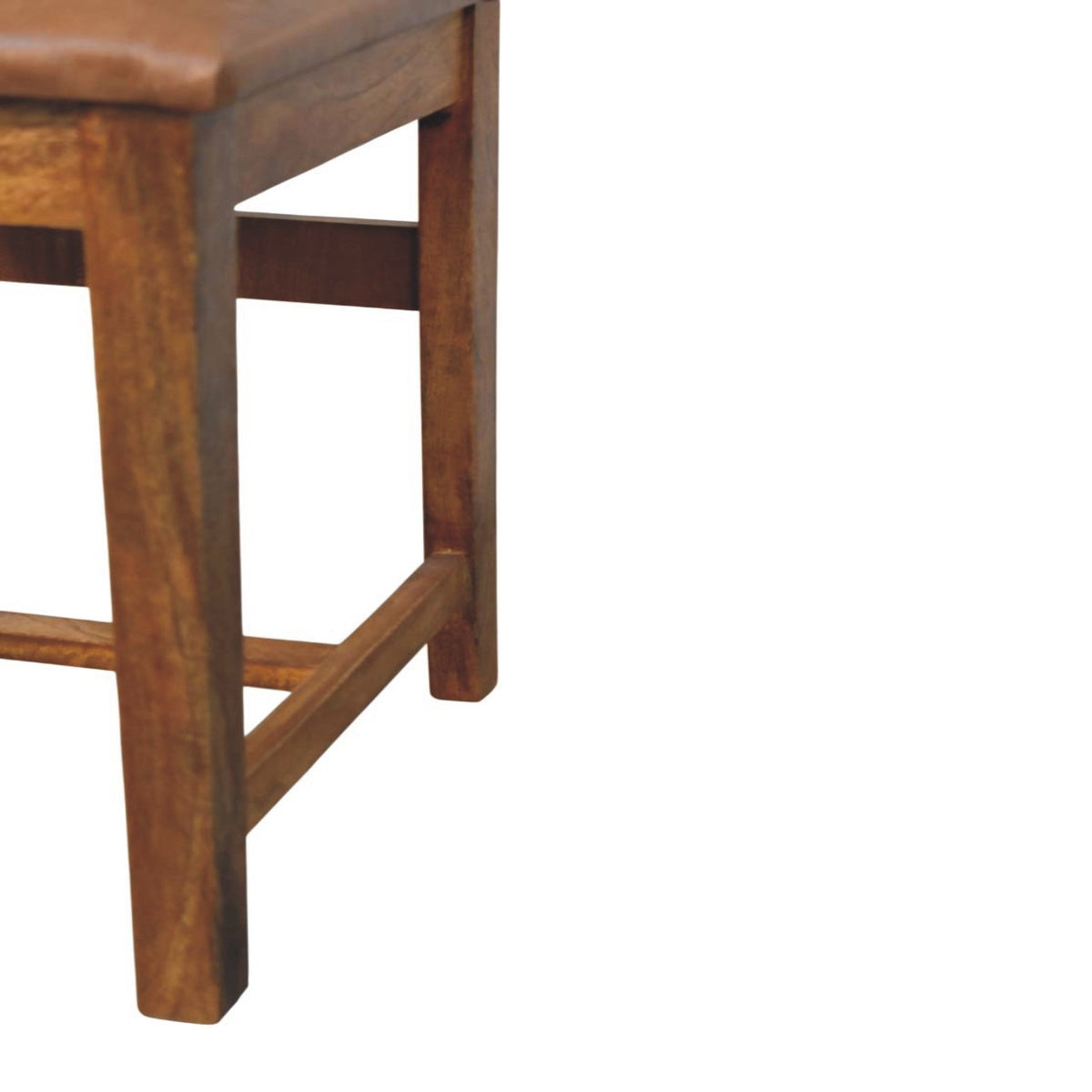 Leather Slatted Dining Chair (Set of 2) Bench