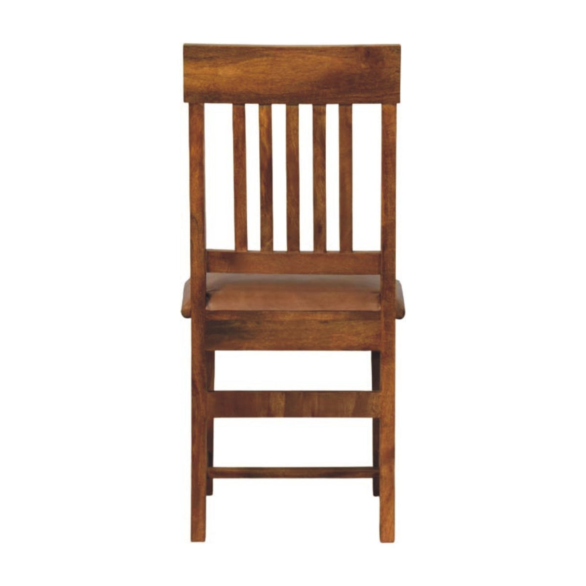 Leather Slatted Dining Chair (Set of 2) Bench