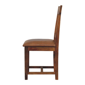 Leather Slatted Dining Chair (Set of 2) Bench
