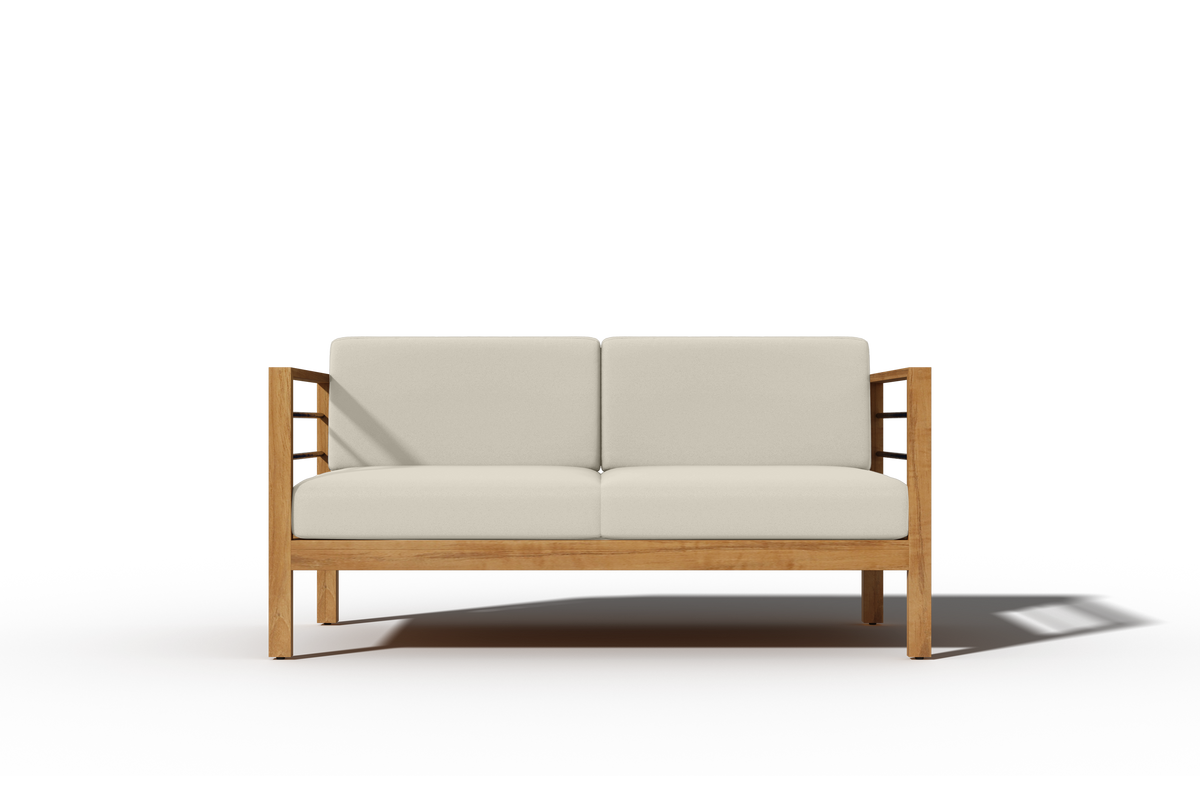 Leon 4-Piece Teak Outdoor Patio Deep Seating Set with Sunbrella Canvas Cushions Outdoor deep seating