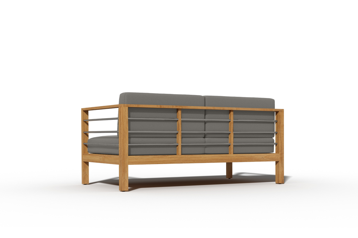 Leon 4-Piece Teak Outdoor Patio Deep Seating Set with Sunbrella Charcoal Cushions Outdoor deep seating
