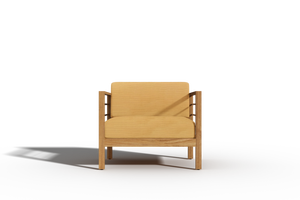 Leon 4-Piece Teak Outdoor Patio Deep Seating Set with Sunbrella Dupione Cornsilk Cushions Outdoor deep seating