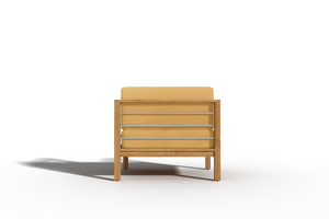 Leon 4-Piece Teak Outdoor Patio Deep Seating Set with Sunbrella Dupione Cornsilk Cushions Outdoor deep seating