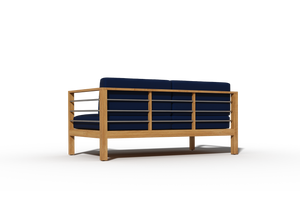 Leon 4-Piece Teak Outdoor Patio Deep Seating Set with Sunbrella Navy Cushions Outdoor deep seating