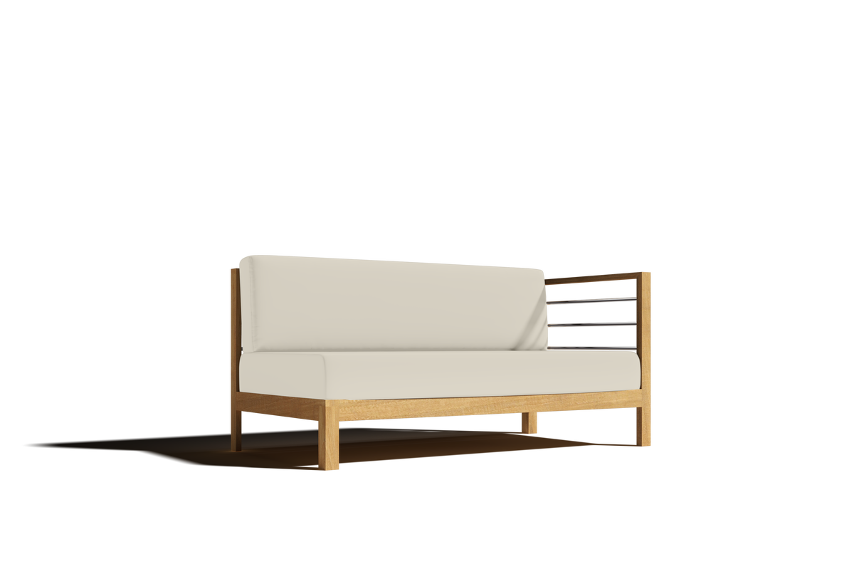 Leon 7-piece Teak Outdoor Sectional Deep Seating Set with Sunbrella Canvas Cushions Outdoor deep seating