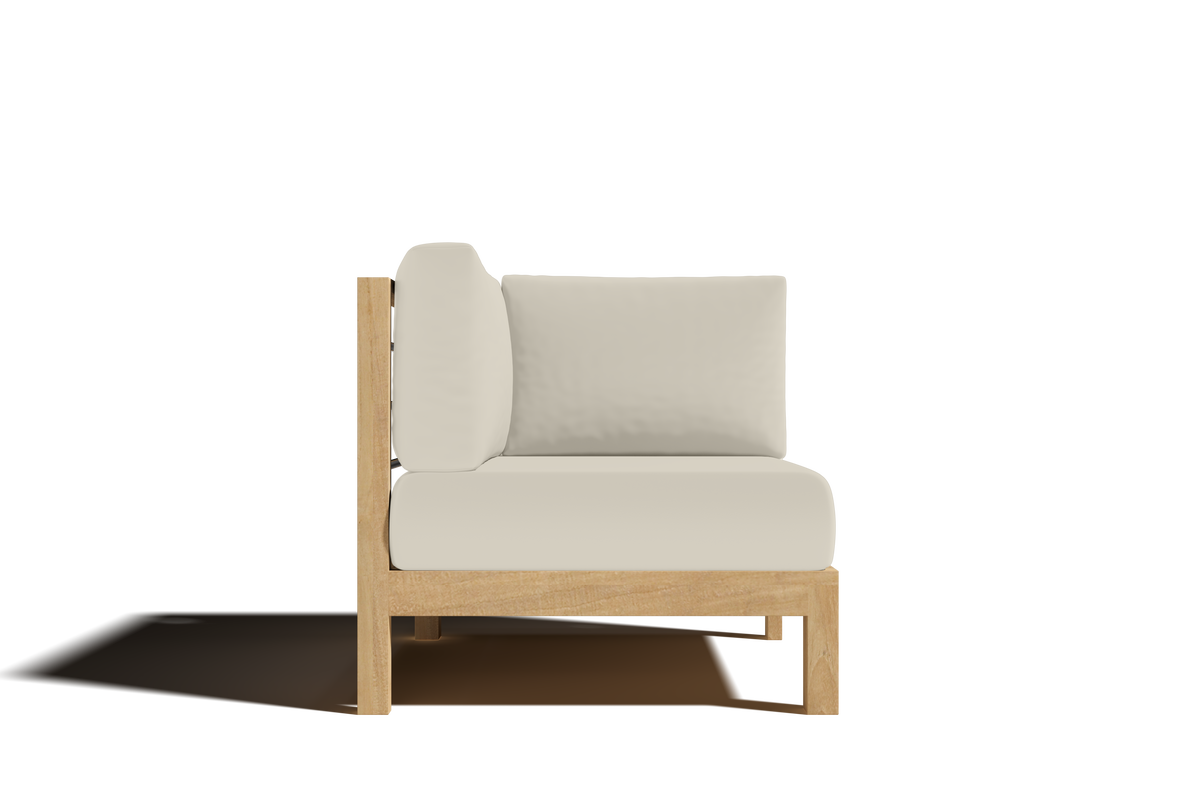 Leon 7-piece Teak Outdoor Sectional Deep Seating Set with Sunbrella Canvas Cushions Outdoor deep seating