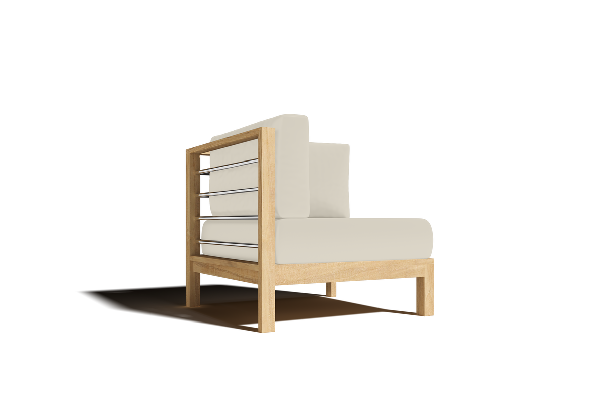Leon 7-piece Teak Outdoor Sectional Deep Seating Set with Sunbrella Canvas Cushions Outdoor deep seating