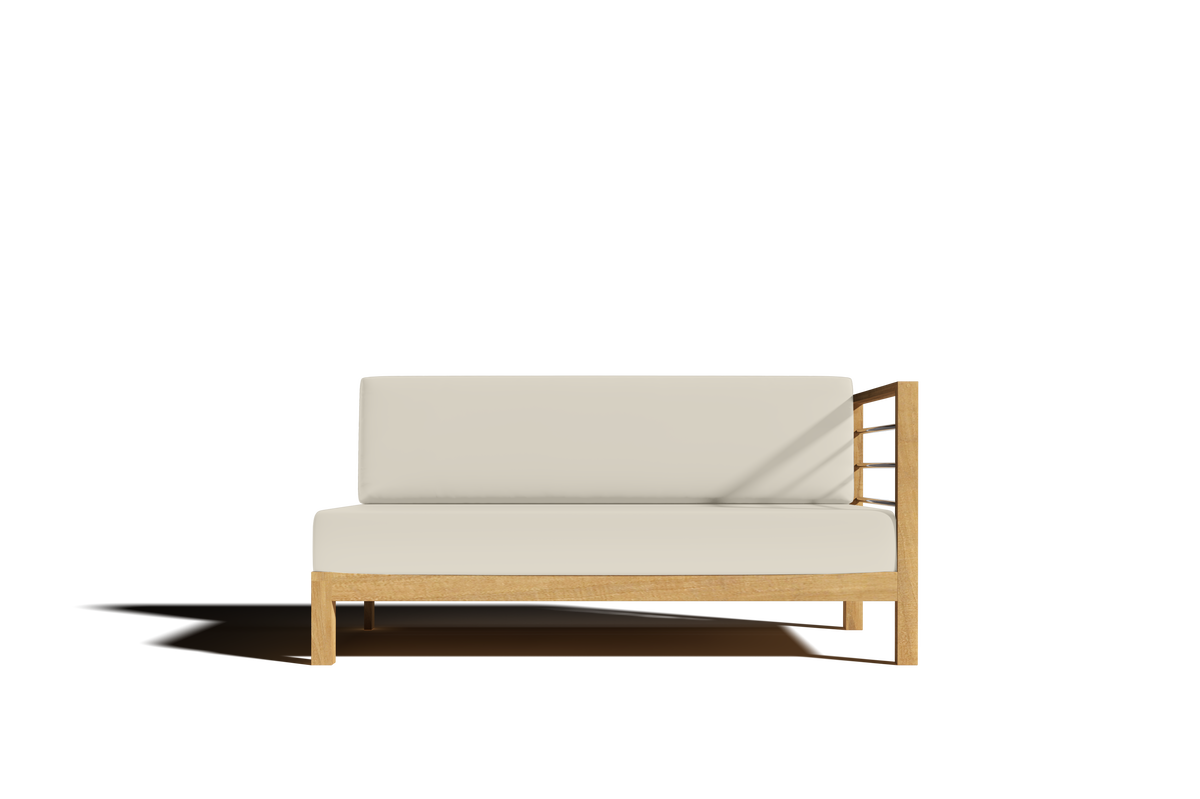 Leon 7-piece Teak Outdoor Sectional Deep Seating Set with Sunbrella Canvas Cushions Outdoor deep seating