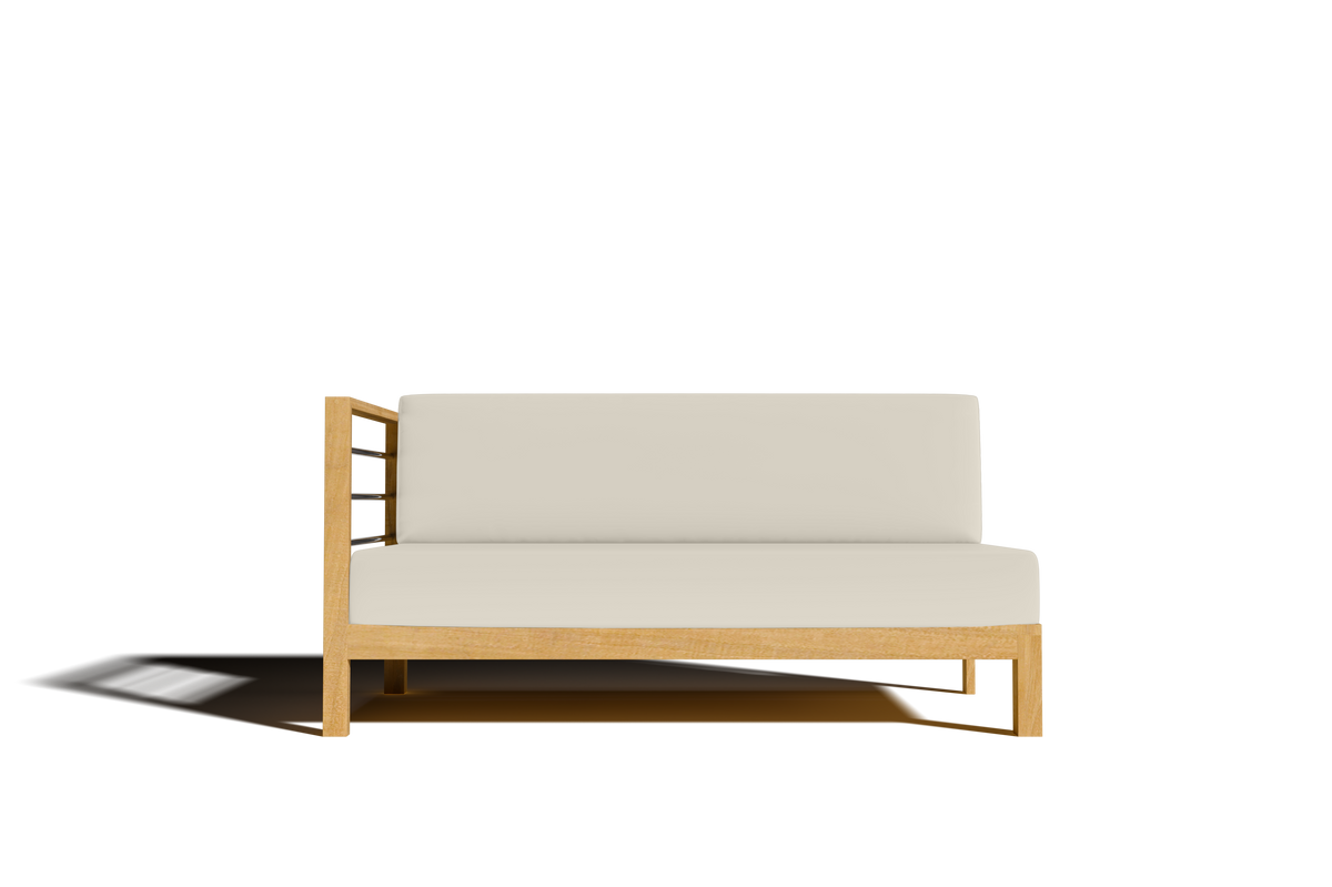 Leon 7-piece Teak Outdoor Sectional Deep Seating Set with Sunbrella Canvas Cushions Outdoor deep seating