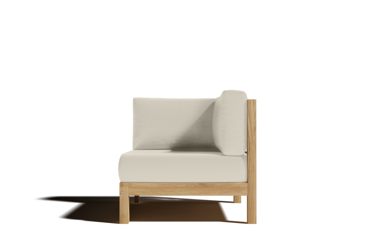 Leon 7-piece Teak Outdoor Sectional Deep Seating Set with Sunbrella Canvas Cushions Outdoor deep seating