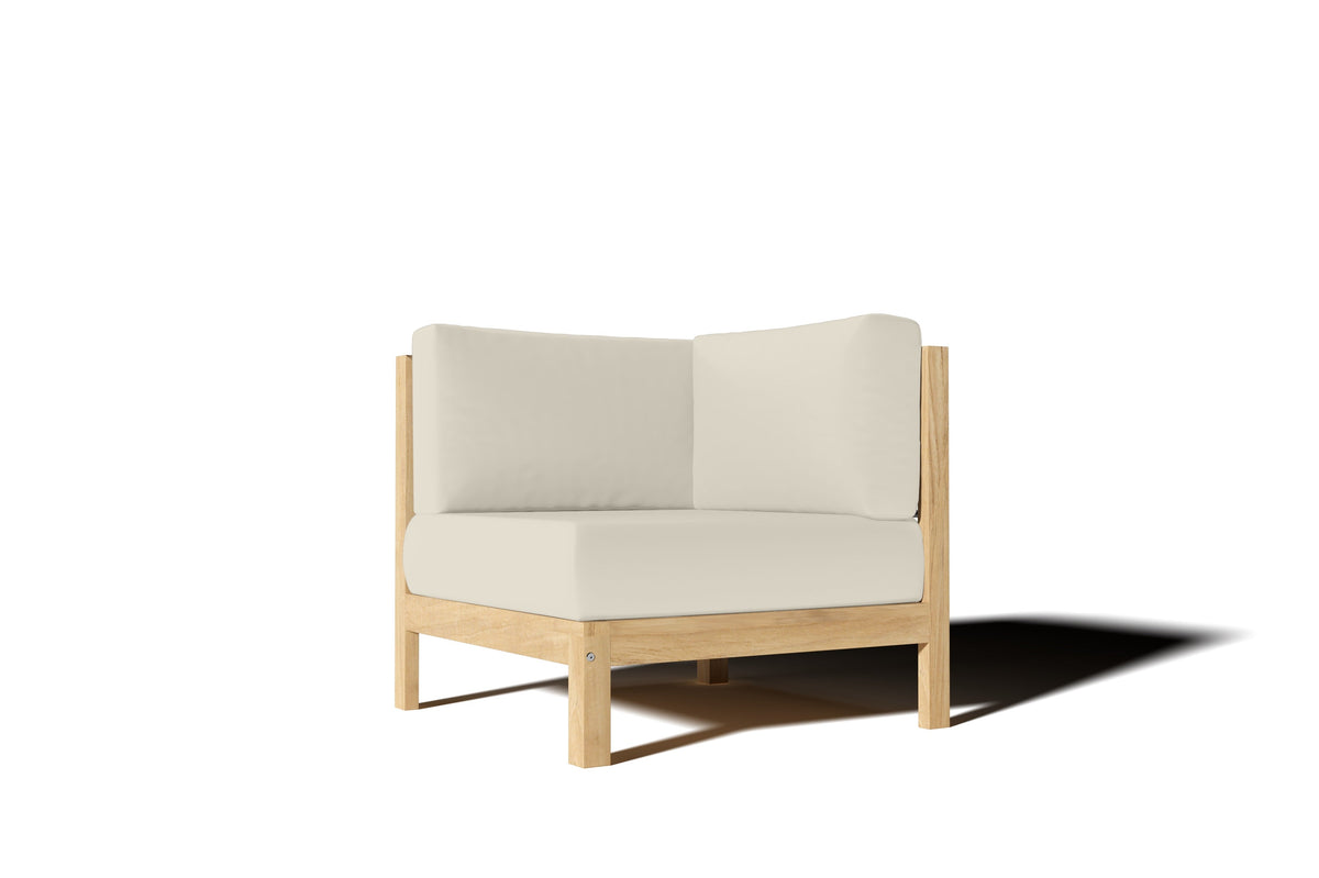 Leon 7-piece Teak Outdoor Sectional Deep Seating Set with Sunbrella Canvas Cushions Outdoor deep seating