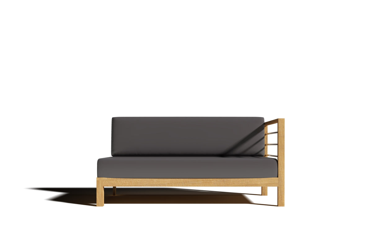 Leon 7-piece Teak Outdoor Sectional Deep Seating Set with Sunbrella Charcoal Cushions Outdoor deep seating