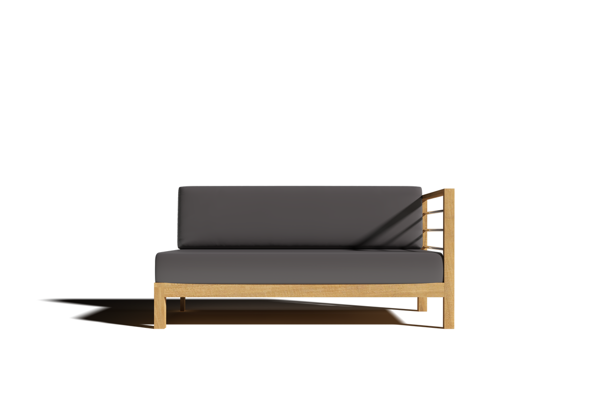 Leon 7-piece Teak Outdoor Sectional Deep Seating Set with Sunbrella Charcoal Cushions Outdoor deep seating