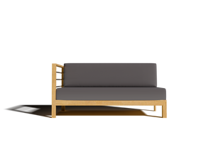 Leon 7-piece Teak Outdoor Sectional Deep Seating Set with Sunbrella Charcoal Cushions Outdoor deep seating