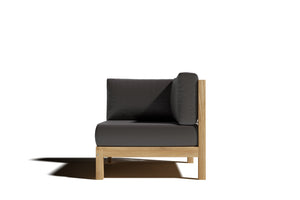 Leon 7-piece Teak Outdoor Sectional Deep Seating Set with Sunbrella Charcoal Cushions Outdoor deep seating
