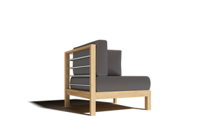 Leon 7-piece Teak Outdoor Sectional Deep Seating Set with Sunbrella Charcoal Cushions Outdoor deep seating