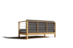 Leon 7-piece Teak Outdoor Sectional Deep Seating Set with Sunbrella Charcoal Cushions Outdoor deep seating