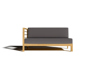 Leon Teak Outdoor Sectional Left Sofa with Sunbrella Charcoal Cushion Outdoor Chair