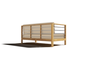 Leon Teak Outdoor Sectional Left Sofa with Sunbrella Fawn Cushion Outdoor Chair