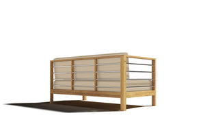 Leon Teak Outdoor Sectional Left Sofa with Sunbrella Fawn Cushion Outdoor Chair