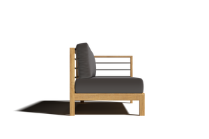 Leon Teak Outdoor Sectional Right Sofa with Sunbrella Charcoal Cushion Outdoor Chair