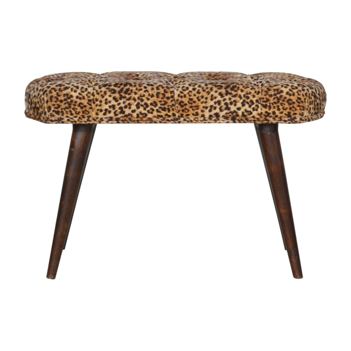 Leopard Print Deep Button Bench Bench